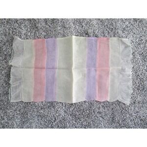 Romantic Handmade Sheer Tatted Throw Pillowcase Cover  Pastels Netted Lace ends